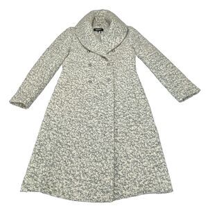 DKNY Shawl Collar Boucle Coat Womens Sz 4 Wool Blend Lined